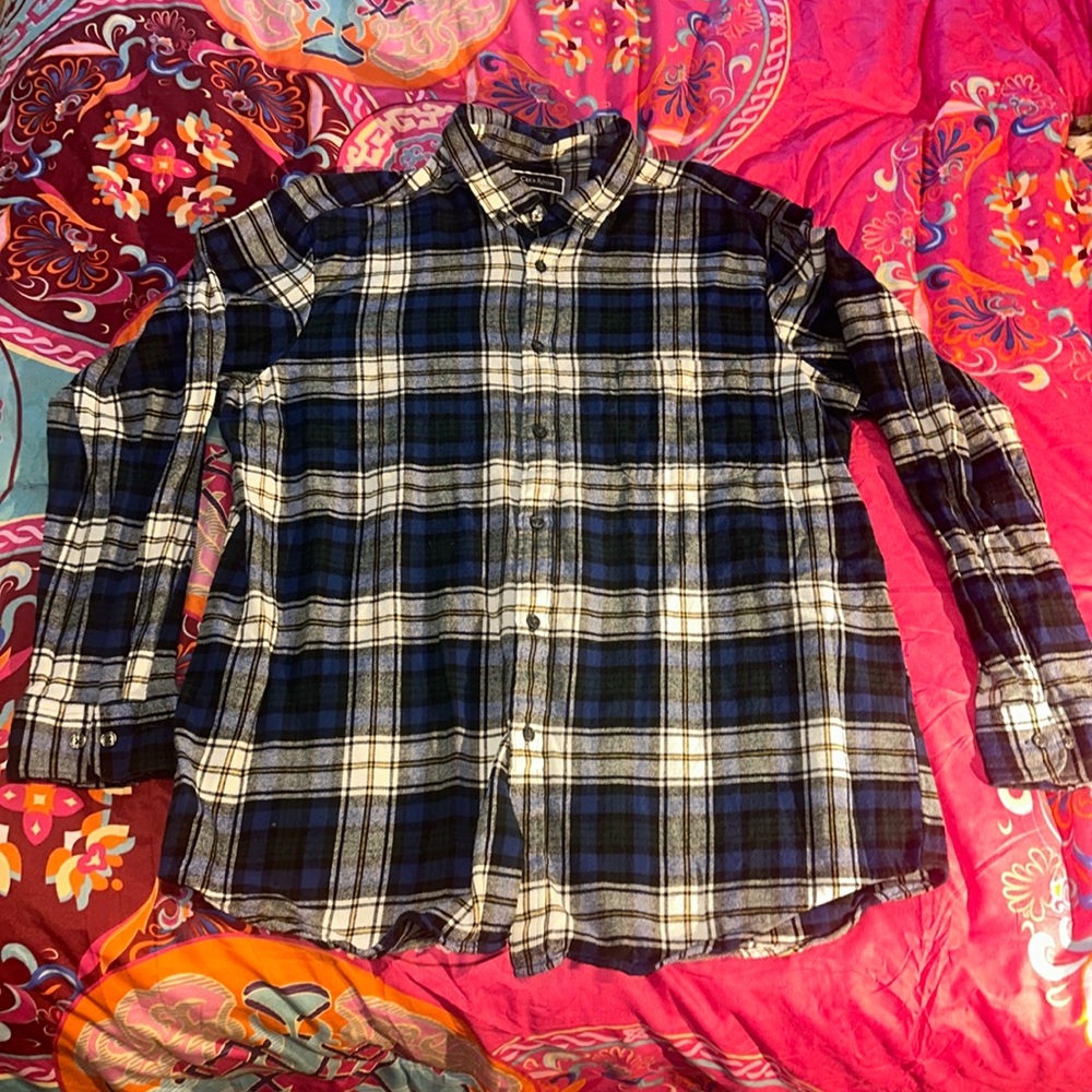 Club Room Plaid Flannel Button Down